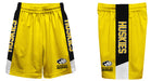 Michigan Tech Huskies Vive La Fete Game Day Gold Stripes Boys Solid Black Athletic Mesh Short - Vive La Fête - Online Apparel Store