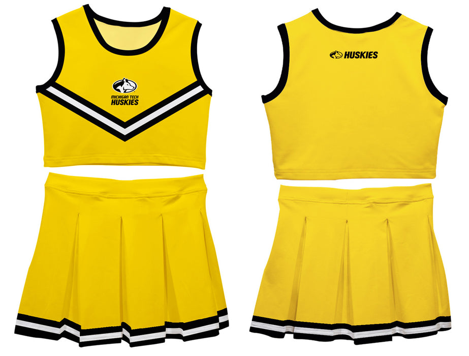 Michigan Tech Huskies MTU Vive La Fete Game Day Gold Sleeveless Cheerleader Set - Vive La Fête - Online Apparel Store