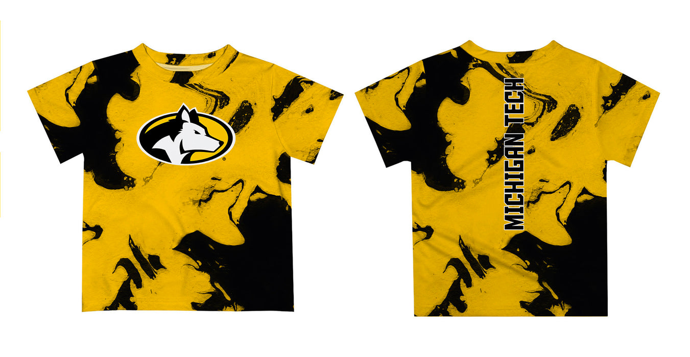 Michigan Tech Huskies MTU Vive La Fete Marble Boys Game Day Gold Short Sleeve Tee - Vive La Fête - Online Apparel Store