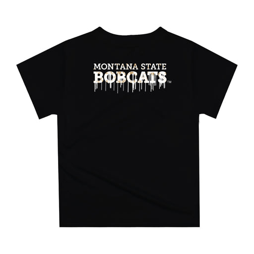 Montana State Bobcats MSU Original Dripping Football Black T-Shirt by Vive La Fete - Vive La Fête - Online Apparel Store