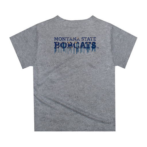 Montana State Bobcats MSU Original Dripping Football Heather Gray T-Shirt by Vive La Fete - Vive La Fête - Online Apparel Store