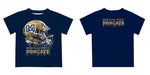 Montana State Bobcats MSU Original Dripping Football Blue T-Shirt by Vive La Fete - Vive La Fête - Online Apparel Store
