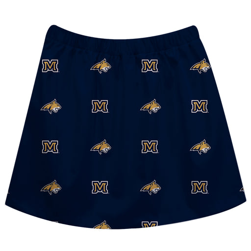 Montana State Bobcats MSU Vive La Fete Girls Game Day All Over Logo Elastic Waist Classic Play Blue Skirt - Vive La Fête - Online Apparel Store