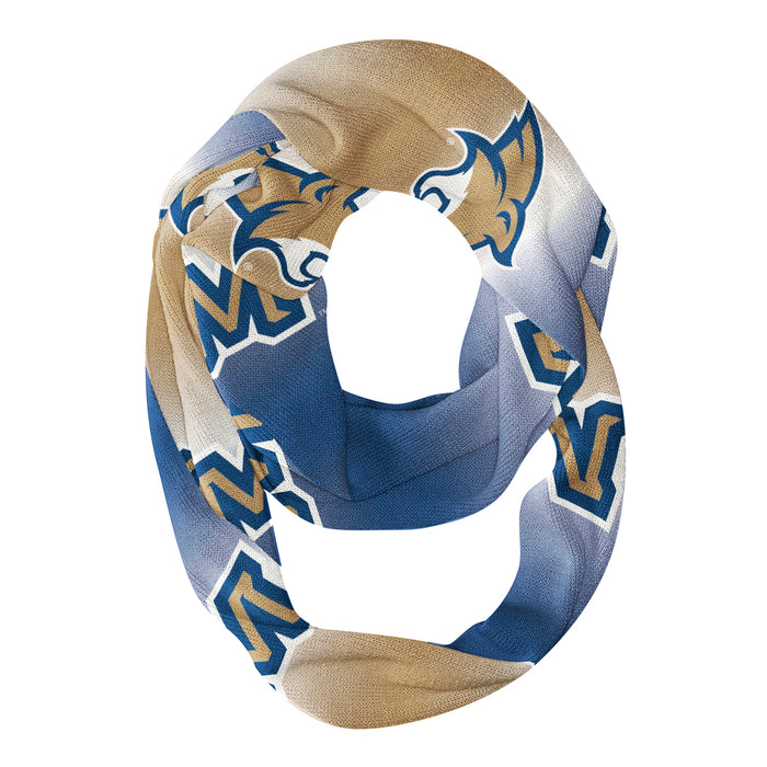 Montana State Bobcats Vive La Fete All Over Logo Game Day Collegiate Women Ultra Soft Knit Infinity Scarf