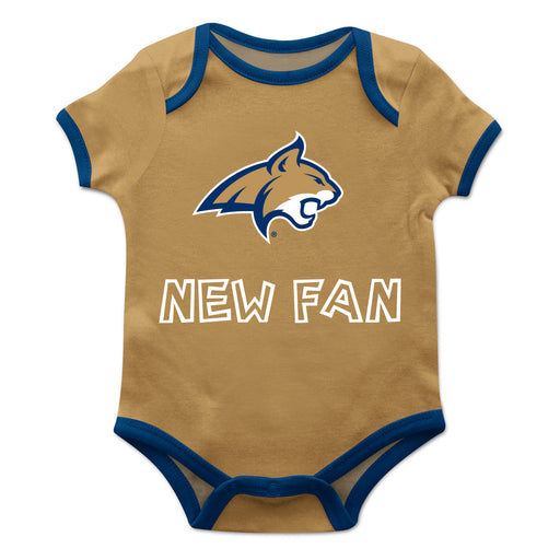 Montana State Bobcats Vive La Fete Infant Game Day Gold Short Sleeve Onesie New Fan Logo and Mascot Bodysuit