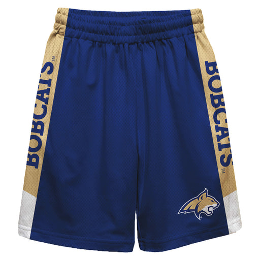 Montana State Bobcats Vive La Fete Game Day Blue Stripes Boys Solid Gold Athletic Mesh Short