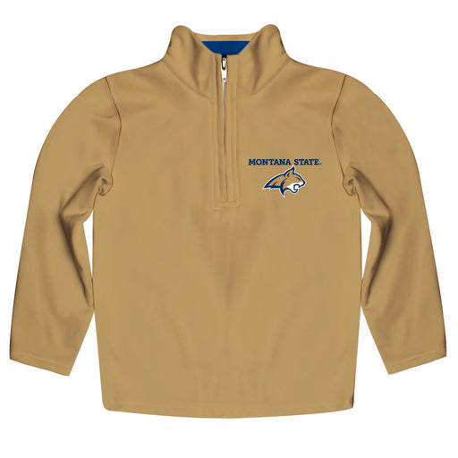 Montana State Bobcats Vive La Fete Game Day Solid Gold Quarter Zip Pullover Sleeves