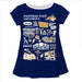 Montana State Bobcats MSU Hand Sketched Vive La Fete Impressions Artwork Blue Short Sleeve Top