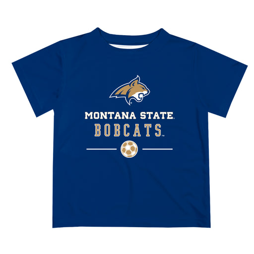 Montana State Bobcats Vive La Fete Soccer V1 Blue Short Sleeve Tee Shirt