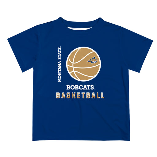 Montana State Bobcats Vive La Fete Basketball V1 Blue Short Sleeve Tee Shirt