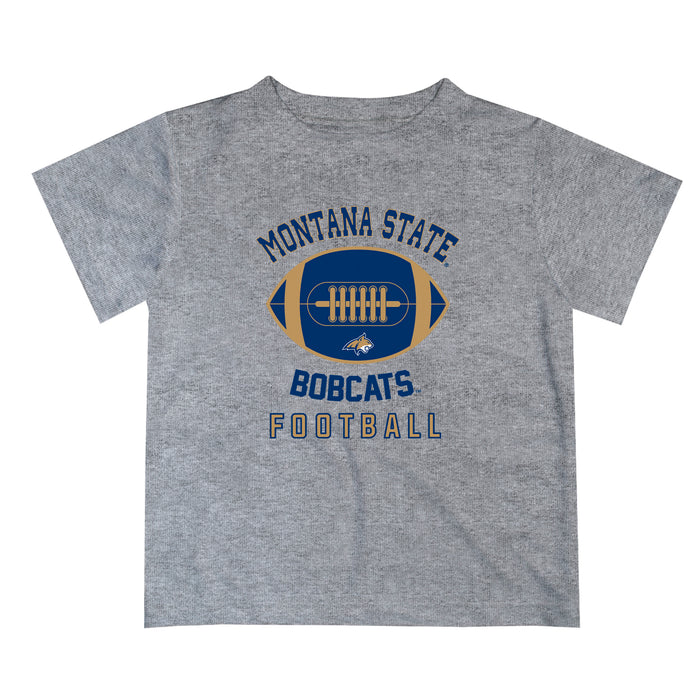 Montana State Bobcats Vive La Fete Football V2 Heather Gray Short Sleeve Tee Shirt