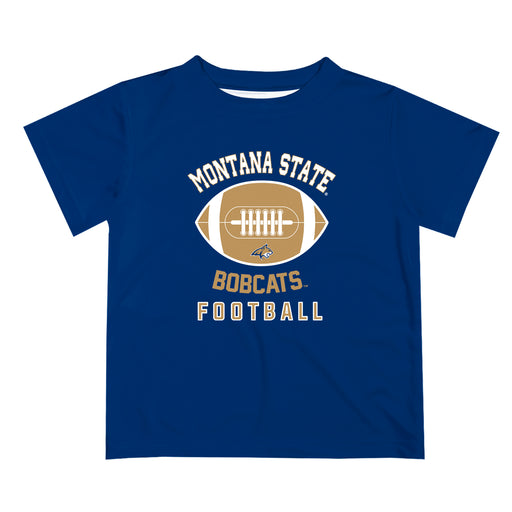Montana State Bobcats Vive La Fete Football V2 Blue Short Sleeve Tee Shirt