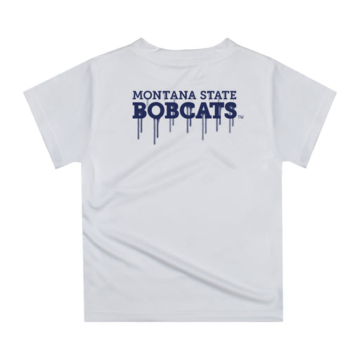 Montana State Bobcats Original Dripping Basketball White T-Shirt by Vive La Fete - Vive La Fête - Online Apparel Store