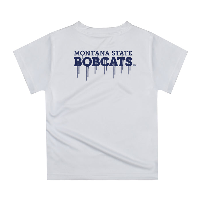 Montana State Bobcats Original Dripping Basketball Blue T-Shirt by Vive La Fete - Vive La Fête - Online Apparel Store
