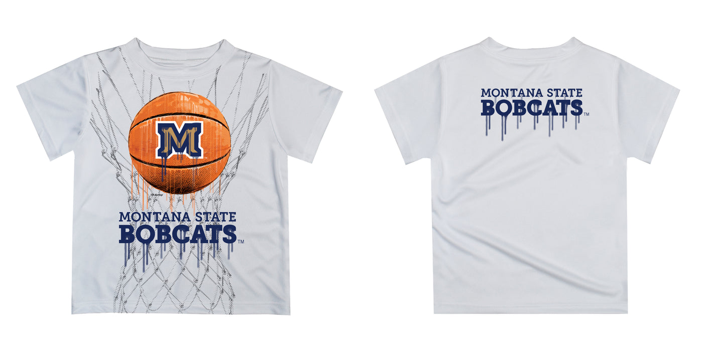 Montana State Bobcats Original Dripping Basketball Blue T-Shirt by Vive La Fete - Vive La Fête - Online Apparel Store