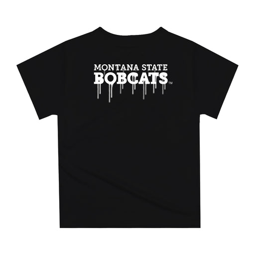 Montana State Bobcats Original Dripping Basketball Black T-Shirt by Vive La Fete - Vive La Fête - Online Apparel Store