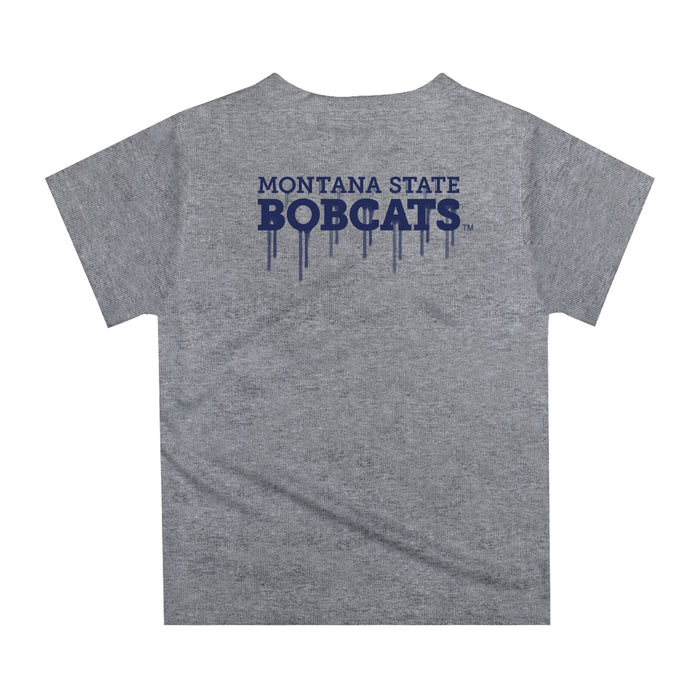 Montana State Bobcats Original Dripping Basketball Blue T-Shirt by Vive La Fete - Vive La Fête - Online Apparel Store