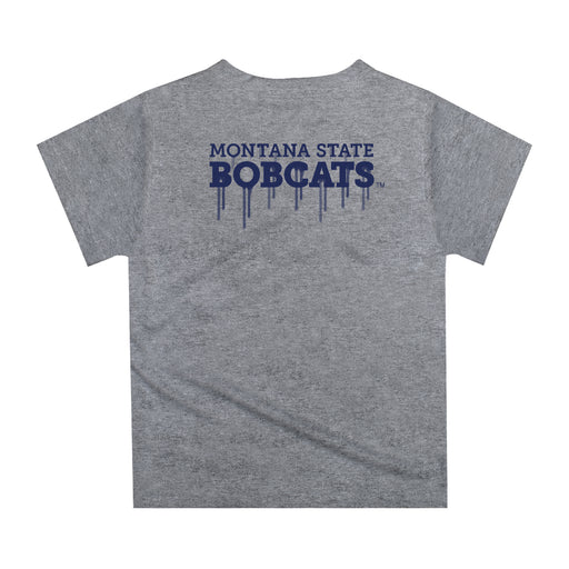 Montana State Bobcats Original Dripping Basketball Hether Gray T-Shirt by Vive La Fete - Vive La Fête - Online Apparel Store