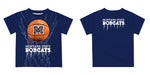Montana State Bobcats Original Dripping Basketball Blue T-Shirt by Vive La Fete - Vive La Fête - Online Apparel Store