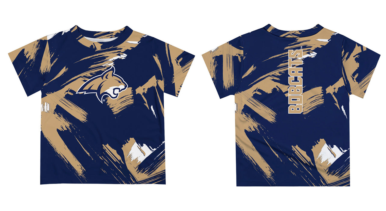 Montana State Bobcats MSU Vive La Fete Boys Game Day Blue Short Sleeve Tee Paint Brush - Vive La Fête - Online Apparel Store