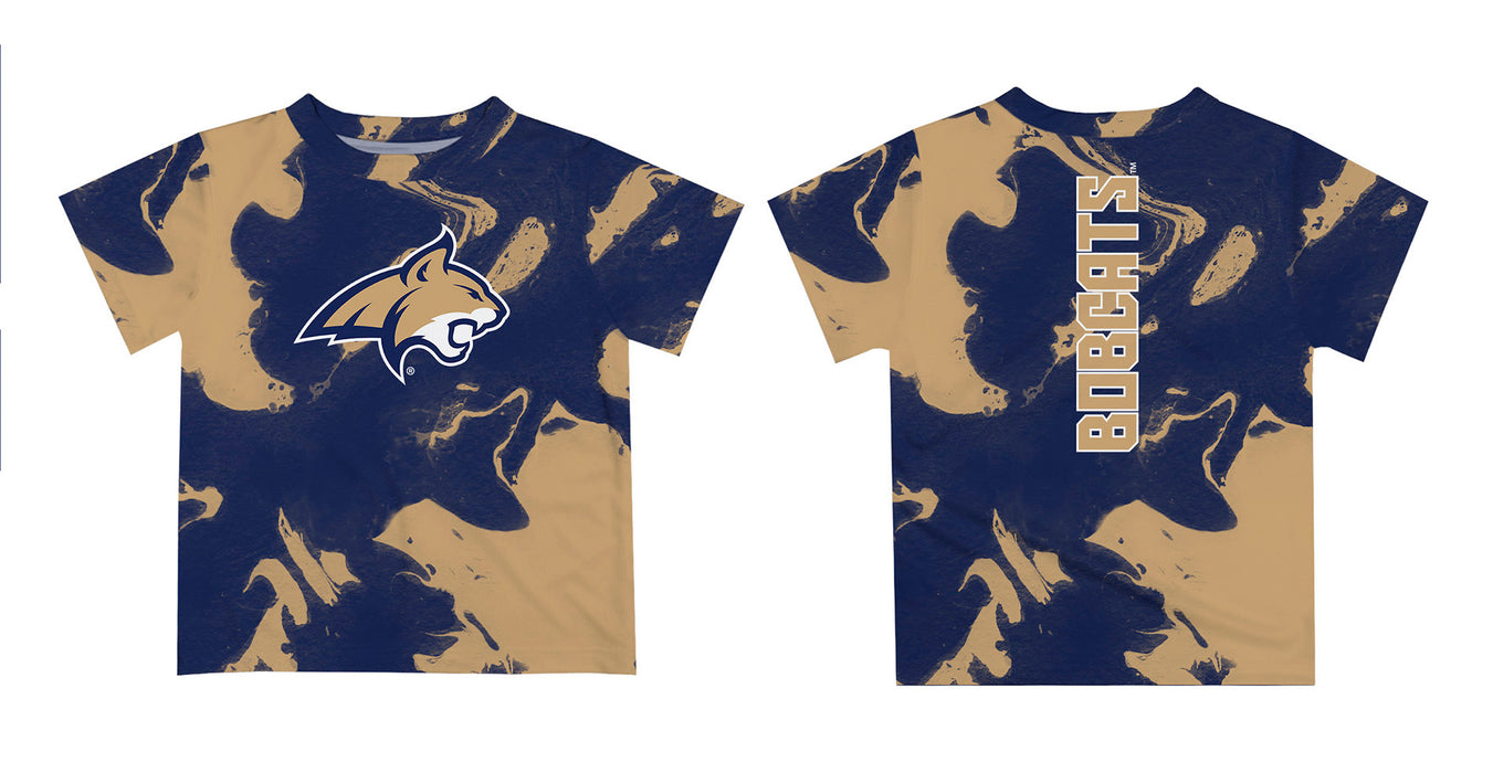 Montana State Bobcats MSU Vive La Fete Marble Boys Game Day Blue Short Sleeve Tee - Vive La Fête - Online Apparel Store