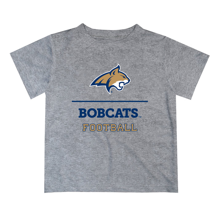 Montana State Bobcats Vive La Fete Football V1 Heather Gray Short Sleeve Tee Shirt