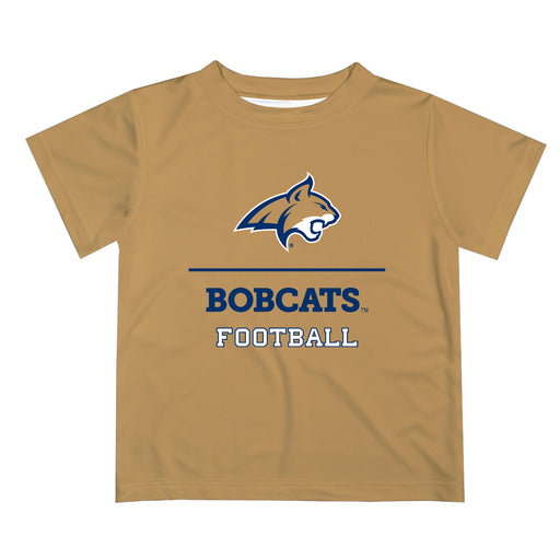 Montana State Bobcats Vive La Fete Football V1 Gold Short Sleeve Tee Shirt