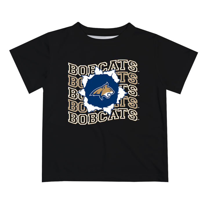 Montana State Bobcats Vive La Fete  Black Art V1 Short Sleeve Tee Shirt