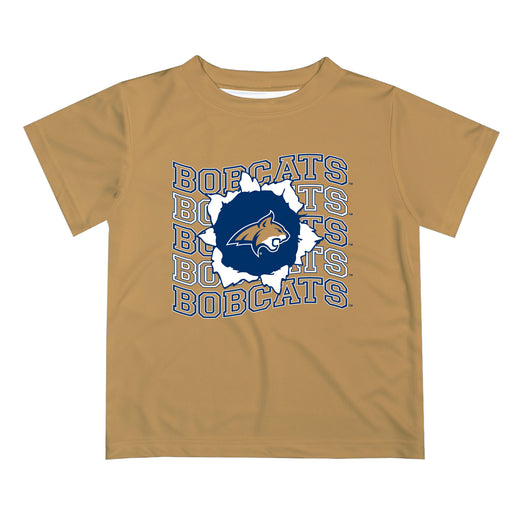 Montana State Bobcats Vive La Fete  Gold Art V1 Short Sleeve Tee Shirt