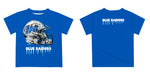 MTSU Blue Raiders Original Dripping Football Helmet Blue T-Shirt by Vive La Fete - Vive La Fête - Online Apparel Store