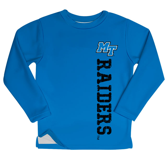 Middle Tennessee Raiders Logo Blue Long Sleeve Fleece Sweatshirt Side Vents - Vive La Fête - Online Apparel Store