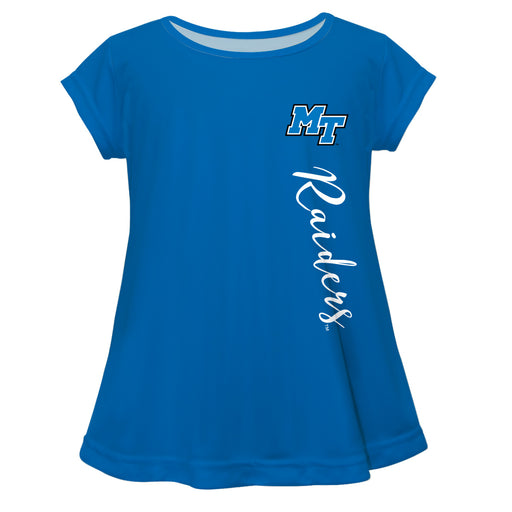 Middle Tennessee Raiders Blue Solid Short Sleeve Girls Laurie Top - Vive La Fête - Online Apparel Store