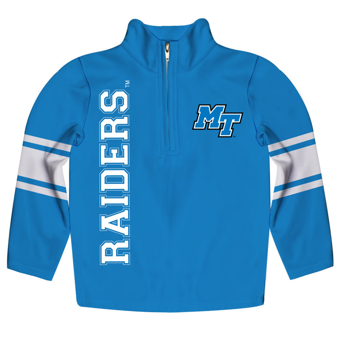 Middle Tennessee Stripes Blue Long Sleeve Quarter Zip Sweatshirt - Vive La Fête - Online Apparel Store