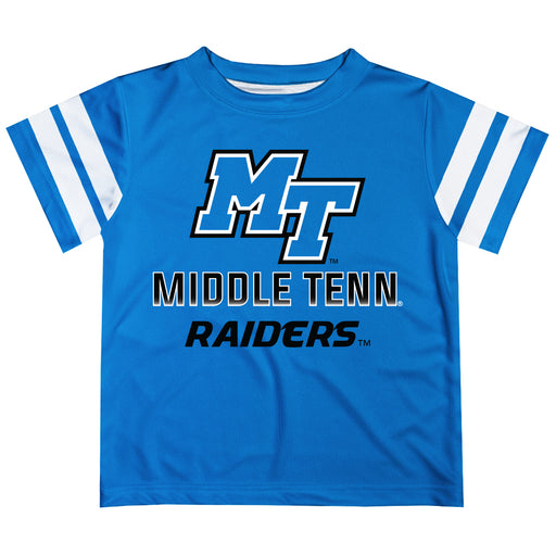 Middle Tennessee Stripes Blue Short Sleeve Tee Shirt - Vive La Fête - Online Apparel Store
