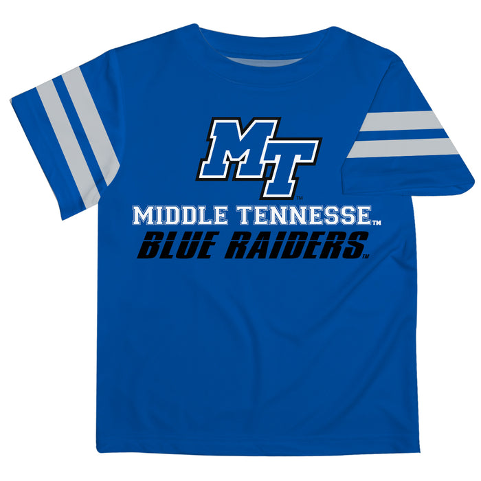 Middle Tennessee Stripe Blue Boys Tee Shirt Short Sleeve - Vive La Fête - Online Apparel Store