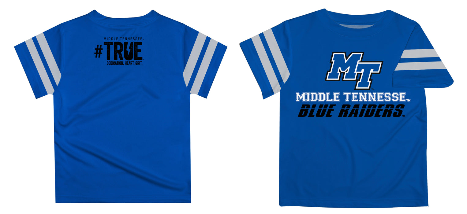 Middle Tennessee Stripe Blue Boys Tee Shirt Short Sleeve - Vive La Fête - Online Apparel Store