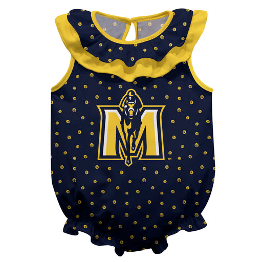 Murray State Racers Swirls Navy Sleeveless Ruffle Onesie Logo Bodysuit