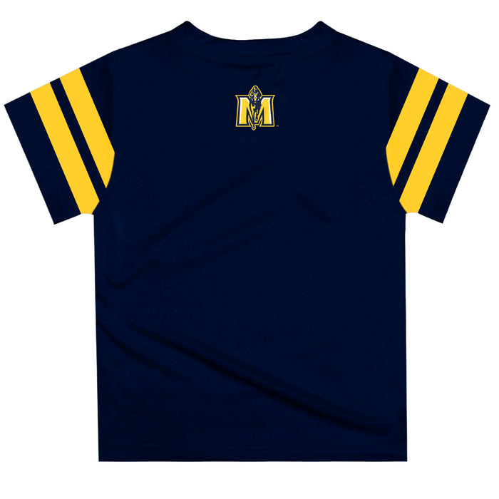Murray State Racers Vive La Fete Boys Game Day Navy Short Sleeve Tee with Stripes on Sleeves - Vive La Fête - Online Apparel Store