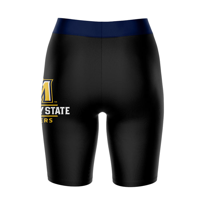 Murray State Racers Vive La Fete Game Day Logo on Thigh and Waistband Black and Navy Women Bike Short 9 Inseam" - Vive La Fête - Online Apparel Store