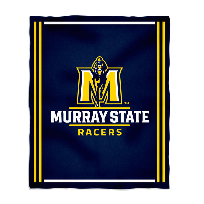 Murray State Racers Vive La Fete Kids Game Day Navy Plush Soft Minky Blanket 36 x 48 Mascot
