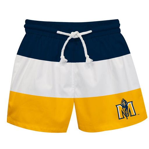 Murray State Racers Vive La Fete Blue White Gold Stripes Swimtrunks V1