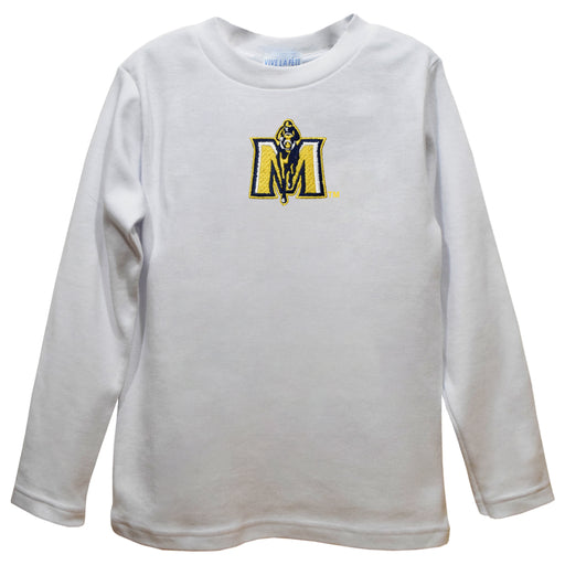 Murray State Racers Embroidered White Knit Long Sleeve Boys Tee Shirt