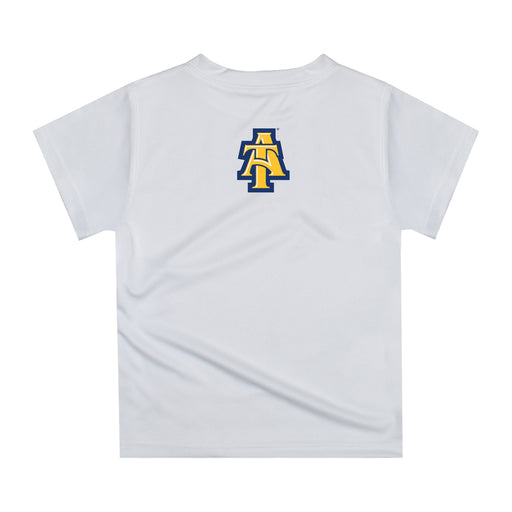 North Carolina A&T Aggies Original Dripping Football Helmet White T-Shirt by Vive La Fete - Vive La Fête - Online Apparel Store
