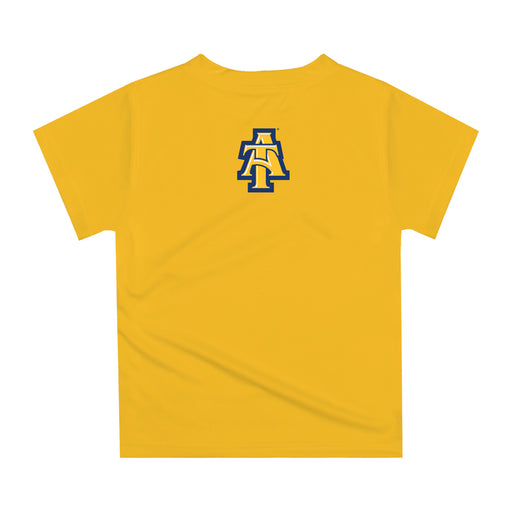 North Carolina A&T Aggies Original Dripping Football Helmet Gold T-Shirt by Vive La Fete - Vive La Fête - Online Apparel Store