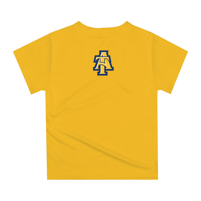 North Carolina A&T Aggies Original Dripping Football Helmet Gold T-Shirt by Vive La Fete - Vive La Fête - Online Apparel Store