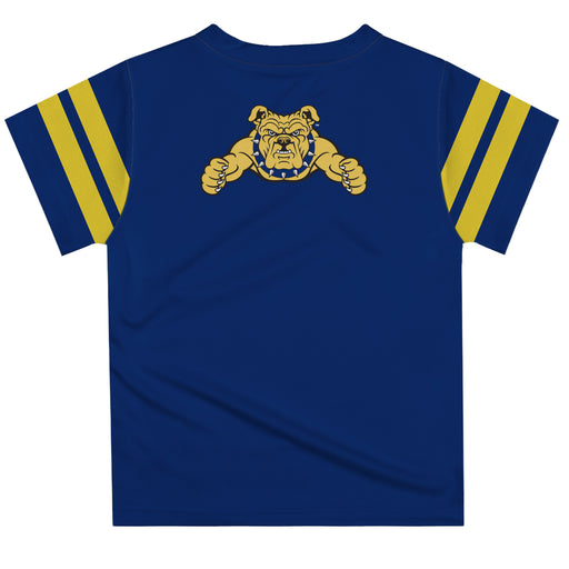 North Carolina A&T Aggies Vive La Fete Boys Game Day Blue Short Sleeve Tee with Stripes on Sleeves - Vive La Fête - Online Apparel Store