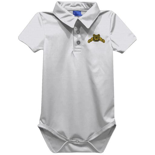 North Carolina A&T Aggies Embroidered White Solid Knit Polo Onesie