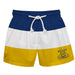 North Carolina A&T Aggies Vive La Fete Blue White Gold Stripes Swimtrunks V1
