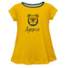 North Carolina A&T Aggies Vive La Fete Girls Game Day Short Sleeve Gold Top with School Logo and Name