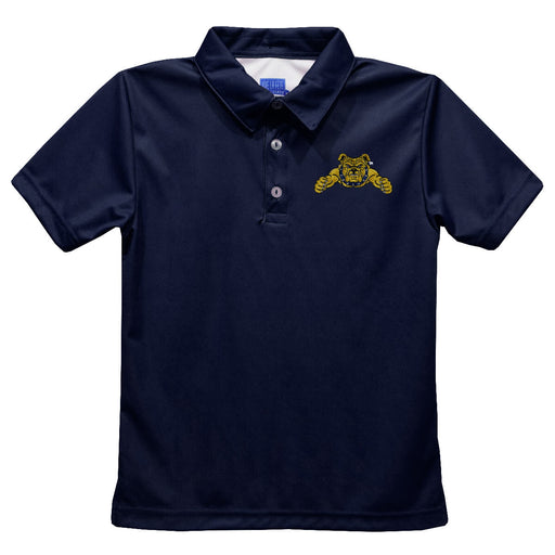 North Carolina A&T Aggies Embroidered Navy Short Sleeve Polo Box Shirt
